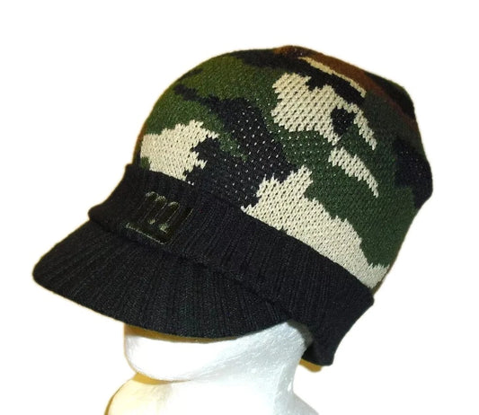 New York Giants Reebok Mens Adult Camo Beanie Winter Hat with Bill New Nfl