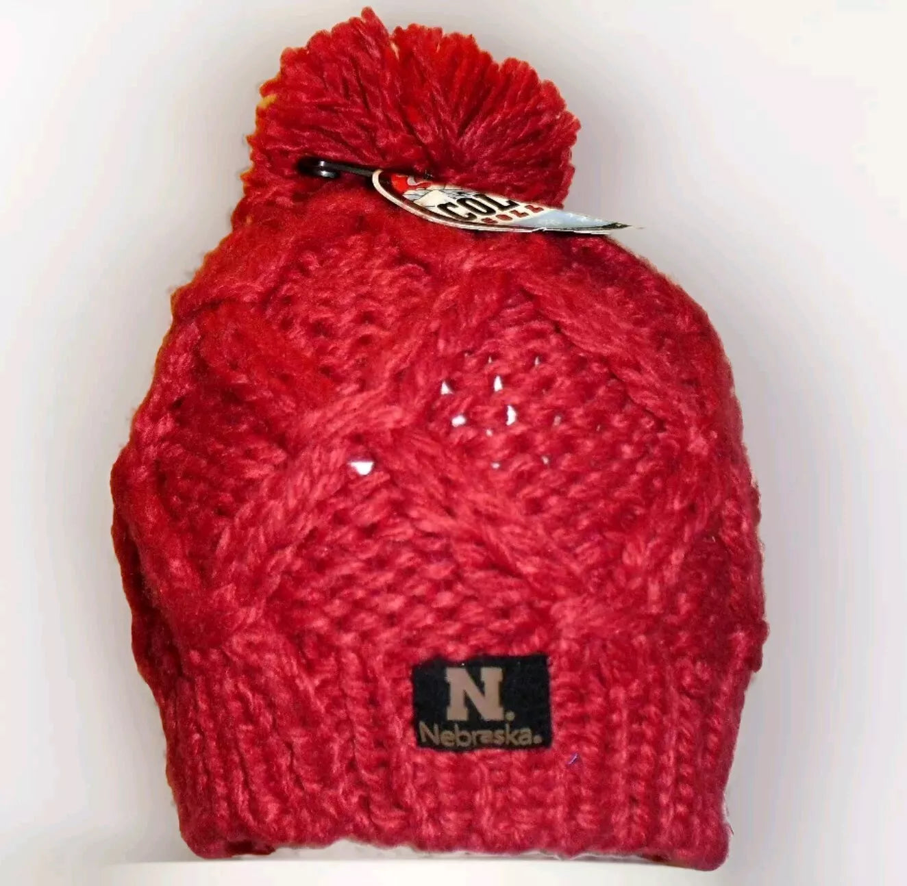 Nebraska Huskers University Womens Zephyr Red Winter Hat Beanie Cap New Ncaa