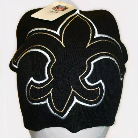 New Orleans Saints Mens Adult Big Logo Black Beanie Winter Hat Cap New Tags Nfl