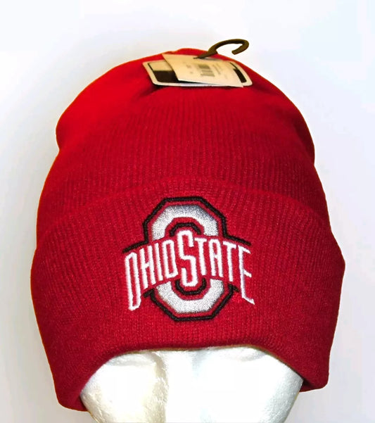 Ohio State Buckeyes University Mens Adult Red Cuffed Winter Hat Beanie cap New