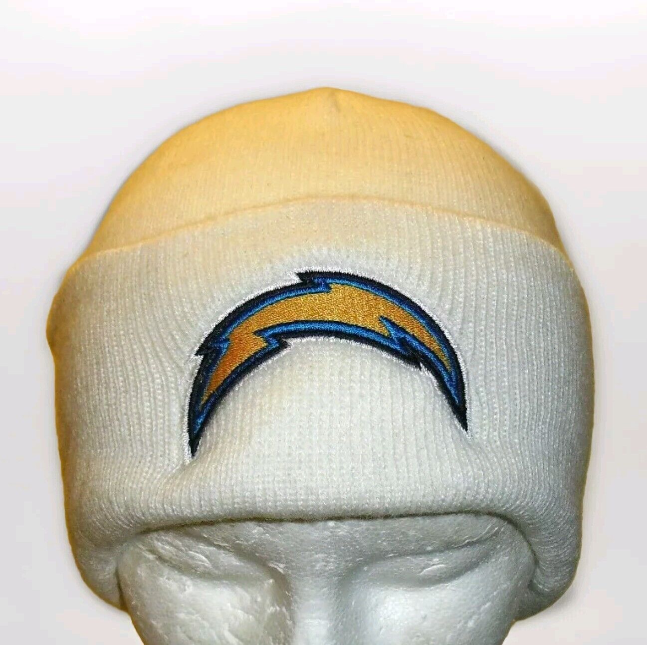 Los Angeles San Diego Chargers Mens Adult Cuffed White Beanie Winter Hat New Nfl