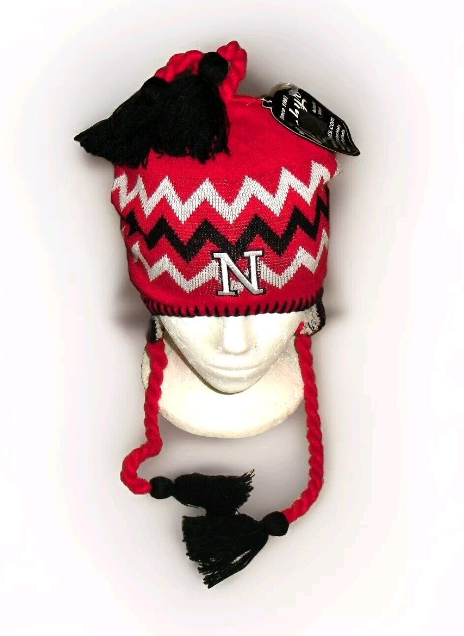 Nebraska Huskers Mens Zephyr Adult Beanie Winter Tassel Hat Cap New Ncaa