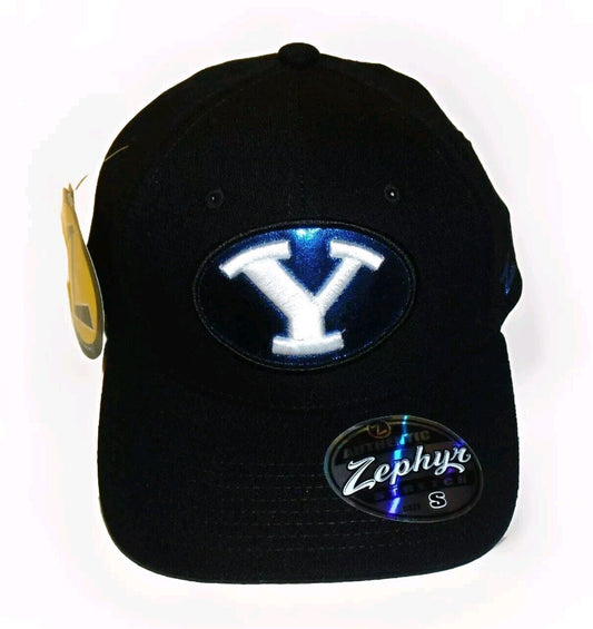 Byu Cougars Zephyr Mens Black Stretch Fit One Fit hat sz. Small New Ncaa