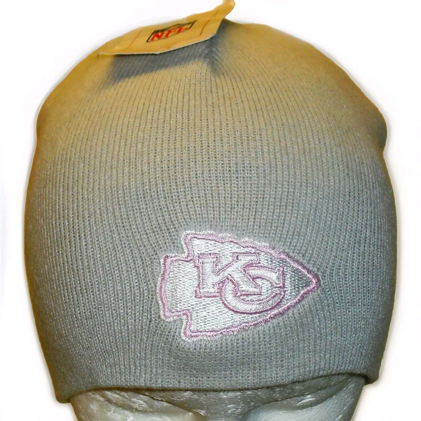 Kansas City Chiefs Womens Pink Logo Grey Beanie Winter Hat Cap New Tags Nfl