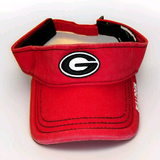 Georgia Bulldogs University Mens Adult Red Visor hat Cap New Ncaa