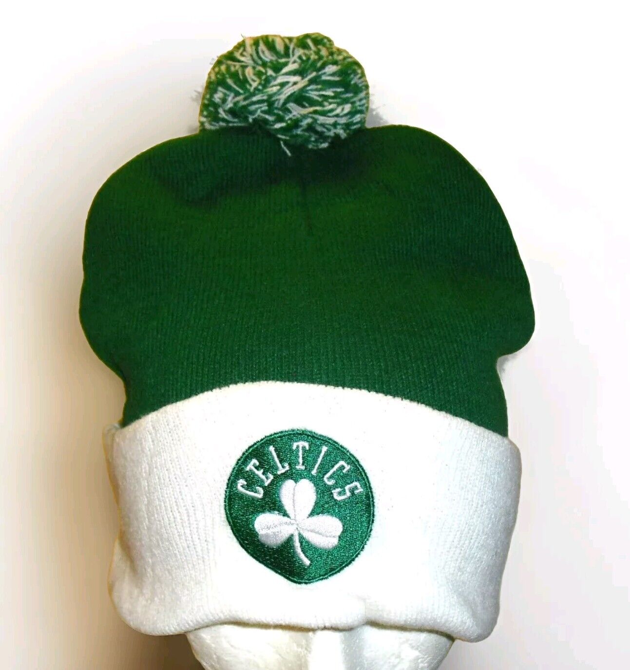 Boston Celtics Mens Adult Green White Beanie Pom Winter Hat Cap New Nba Tags