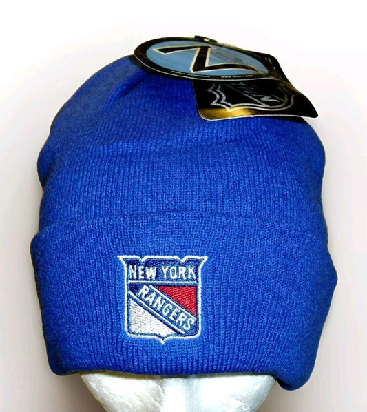 New York Rangers Cuffed Zephyr Mens Adult Blue Beanie Winter Hat New Nhl Hockey