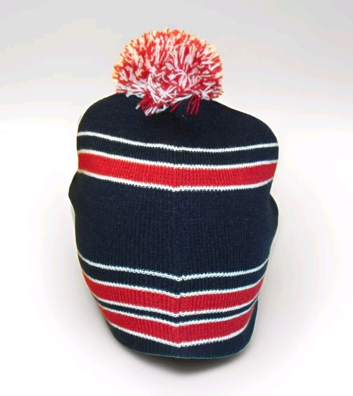 Edmonton Oilers Mens Adult Stripes Beanie Pom Winter Hat Cap New Nhl