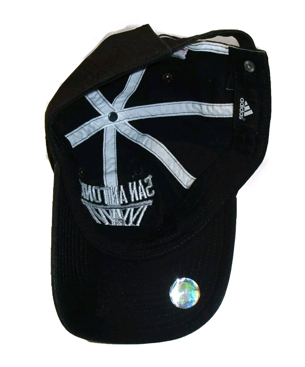 San Antonio Spurs Mens Adidas Black Strapback hat Cap New