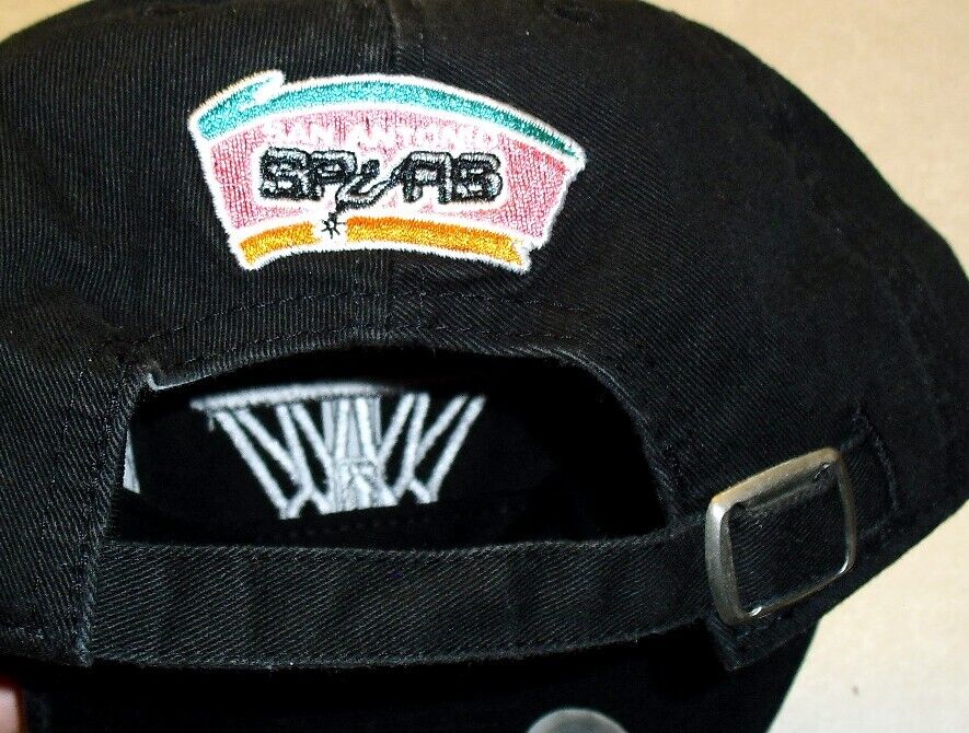 San Antonio Spurs Mens Adidas Black Strapback hat Cap New