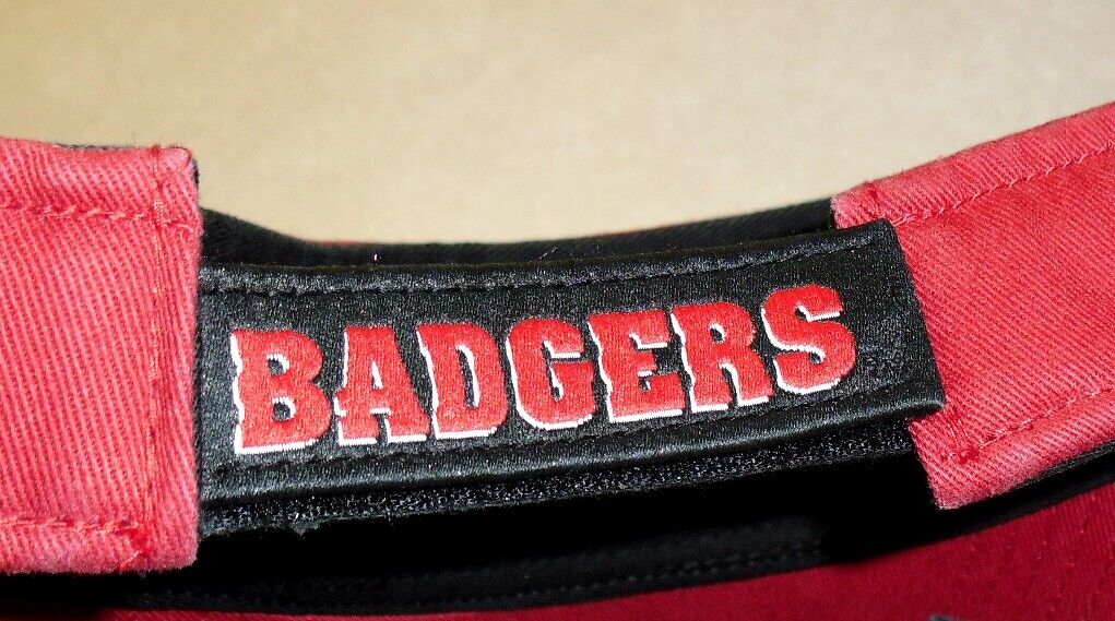 Wisconsin Badgers Mens Adidas Red Black Visor hat Cap Ncaa New