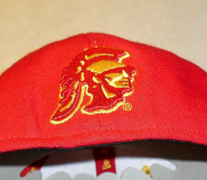 Usc Trojans Mens New Era Curved Bill Fitted hat Cap sz. 7 1/8 New Ncaa