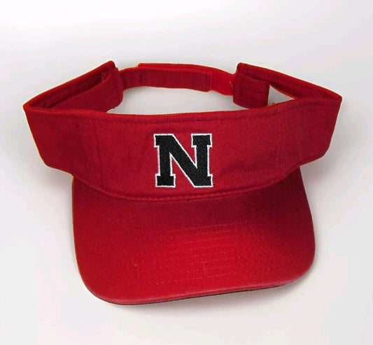 Nebraska Huskers University Mens Red Visor hat cap New Tags Ncaa