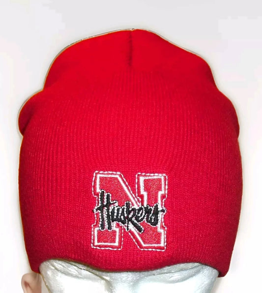 Nebraska Huskers University Mens Adult Beanie Winter Hat Cap Red New Ncaa