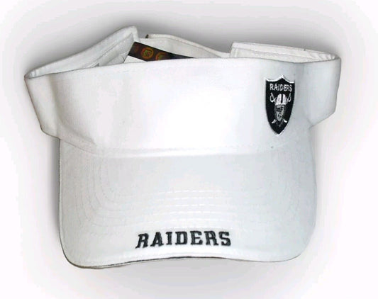 Las Vegas Oakland Raiders Mens White Color Visor Hat Cap One Size New Tags NFL