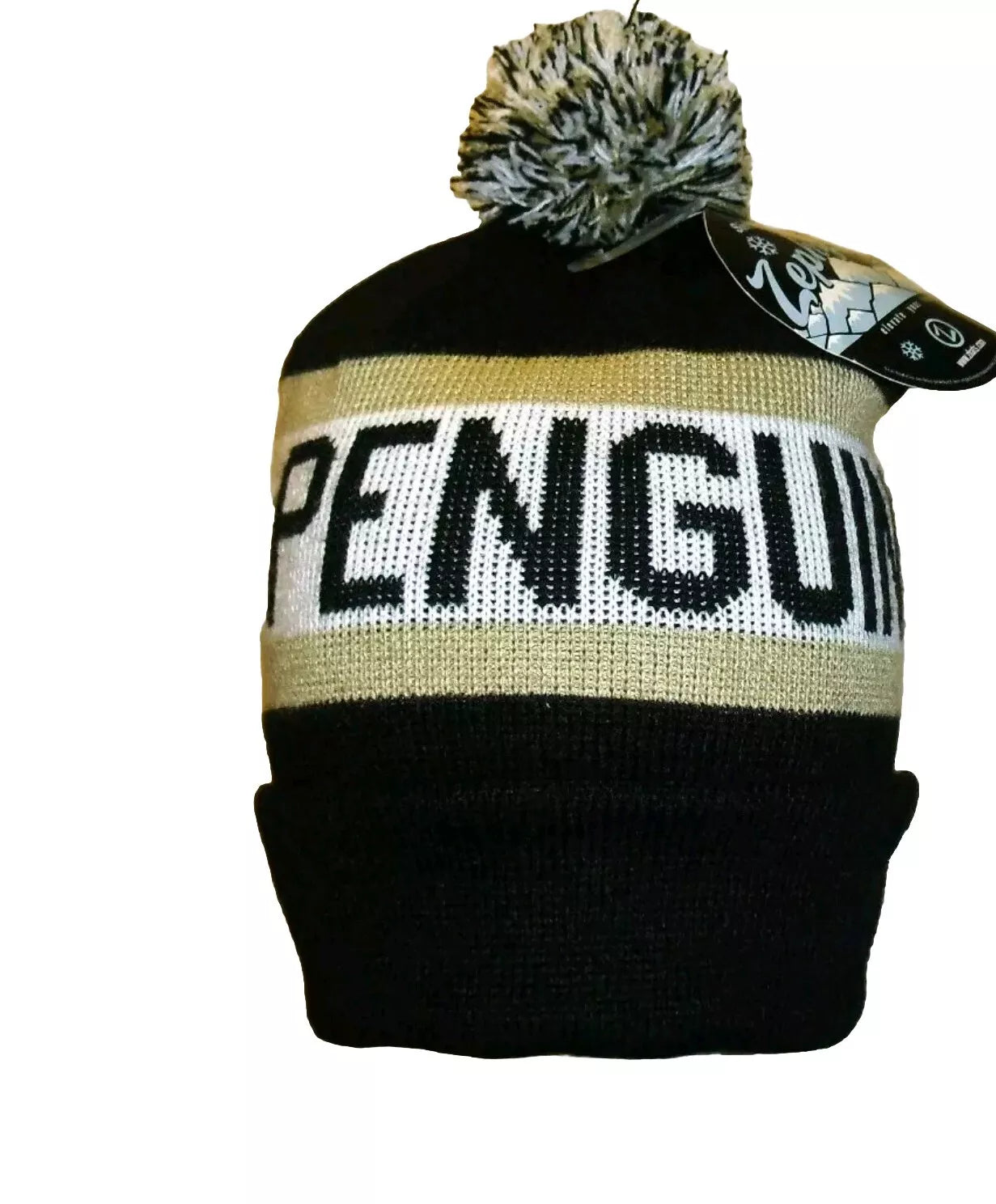 Pittsburgh Penguins Zephyr Mens Adult Cuffed Pom Beanie Winter Hat Cap New Nhl