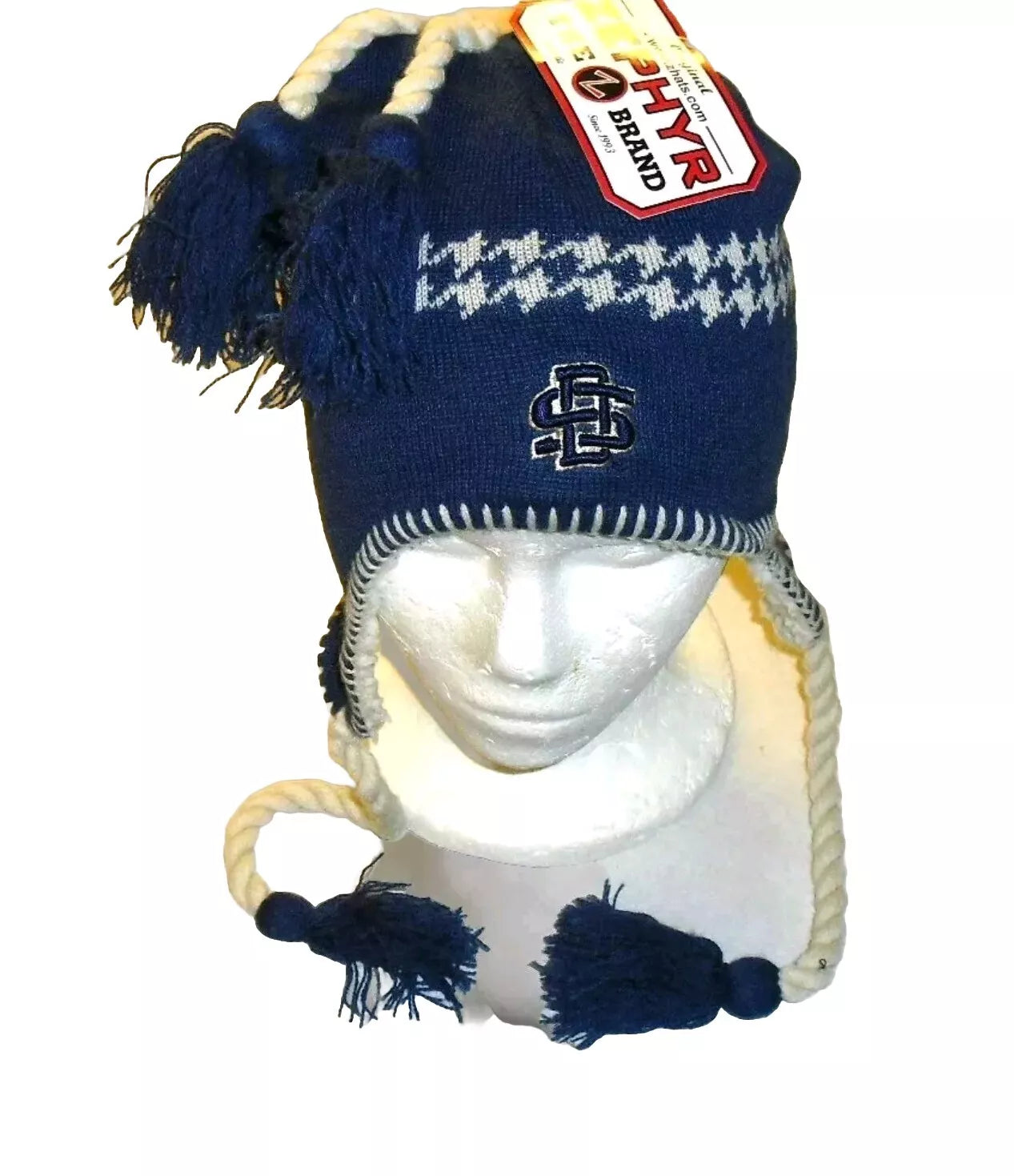 San Diego State Aztecs Mens Zephyr Adult Beanie Winter Tassel Hat Cap New Ncaa