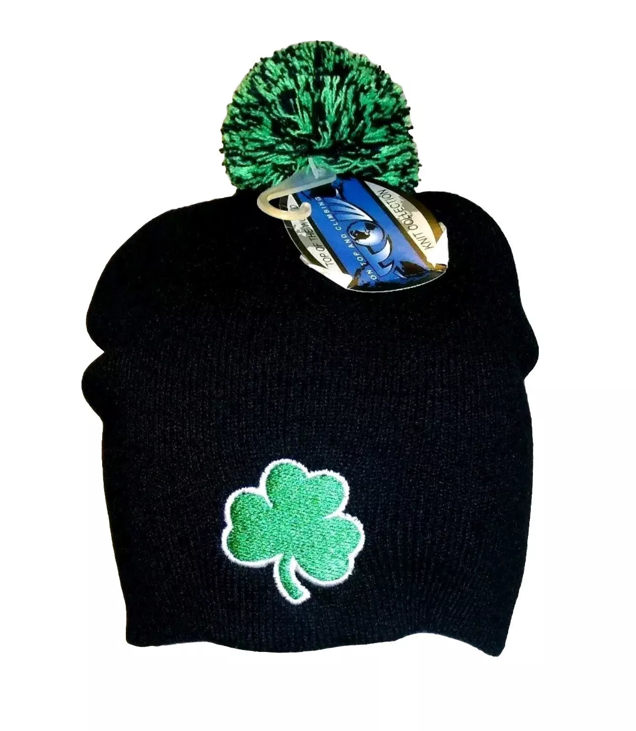 Notre Dame Fighting Irish Mens Shamrock Logo Pom Winter Hat Cap Beanie New Tags
