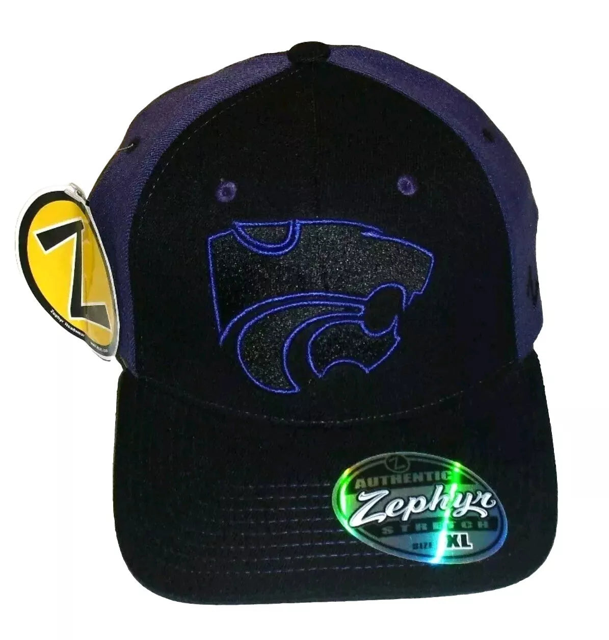 Kansas State Wildcats Mens Zephyr Stretch Fit hat cap sz. XL New Ncaa