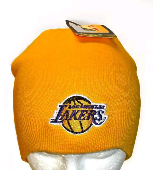 Los Angeles Lakers Mens Adidas Adult Beanie Yellow Winter Hat Cap New Tags Nba