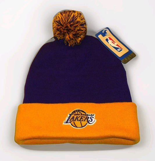 Los Angeles Lakers Mens Adult Beanie Pom Winter Hat Cap New Tags Nba