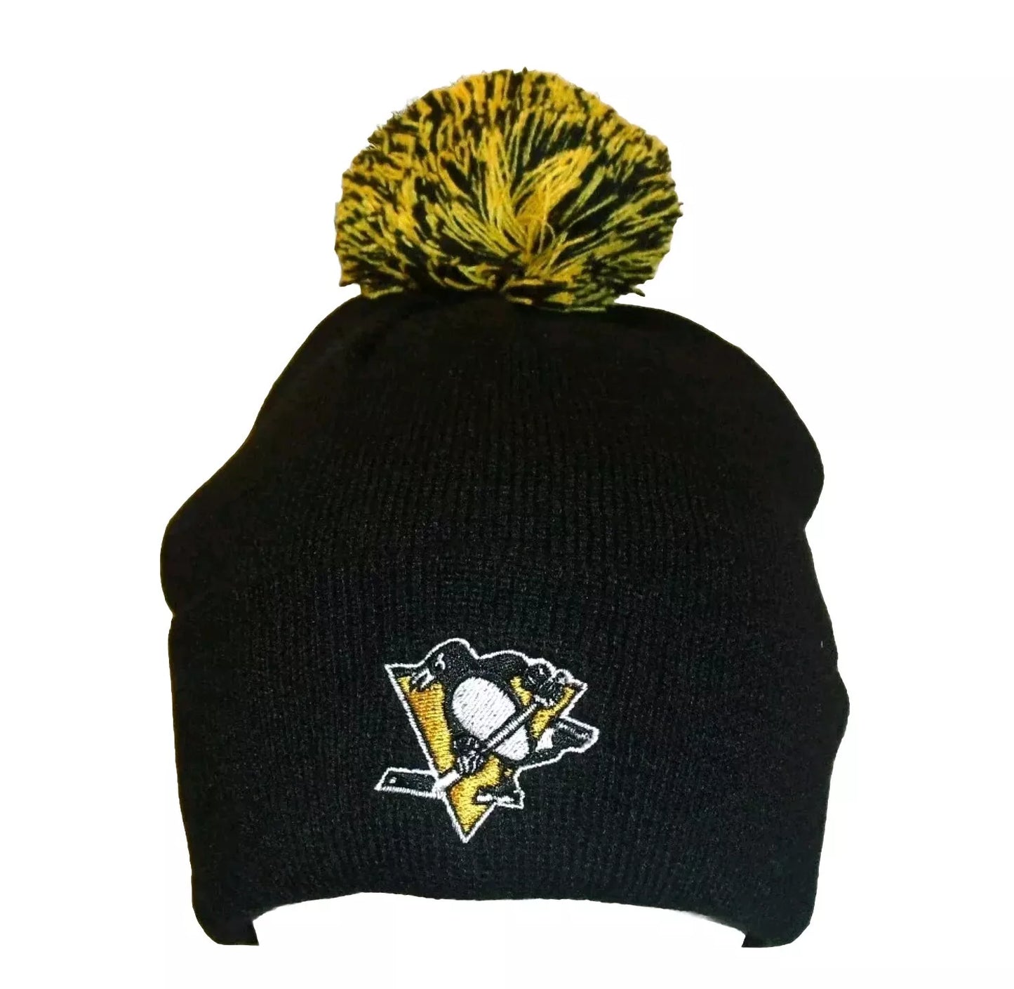 Pittsburgh Penguins Black Zephyr Mens Cuffed Pom Beanie Winter Hat Cap New Nhl