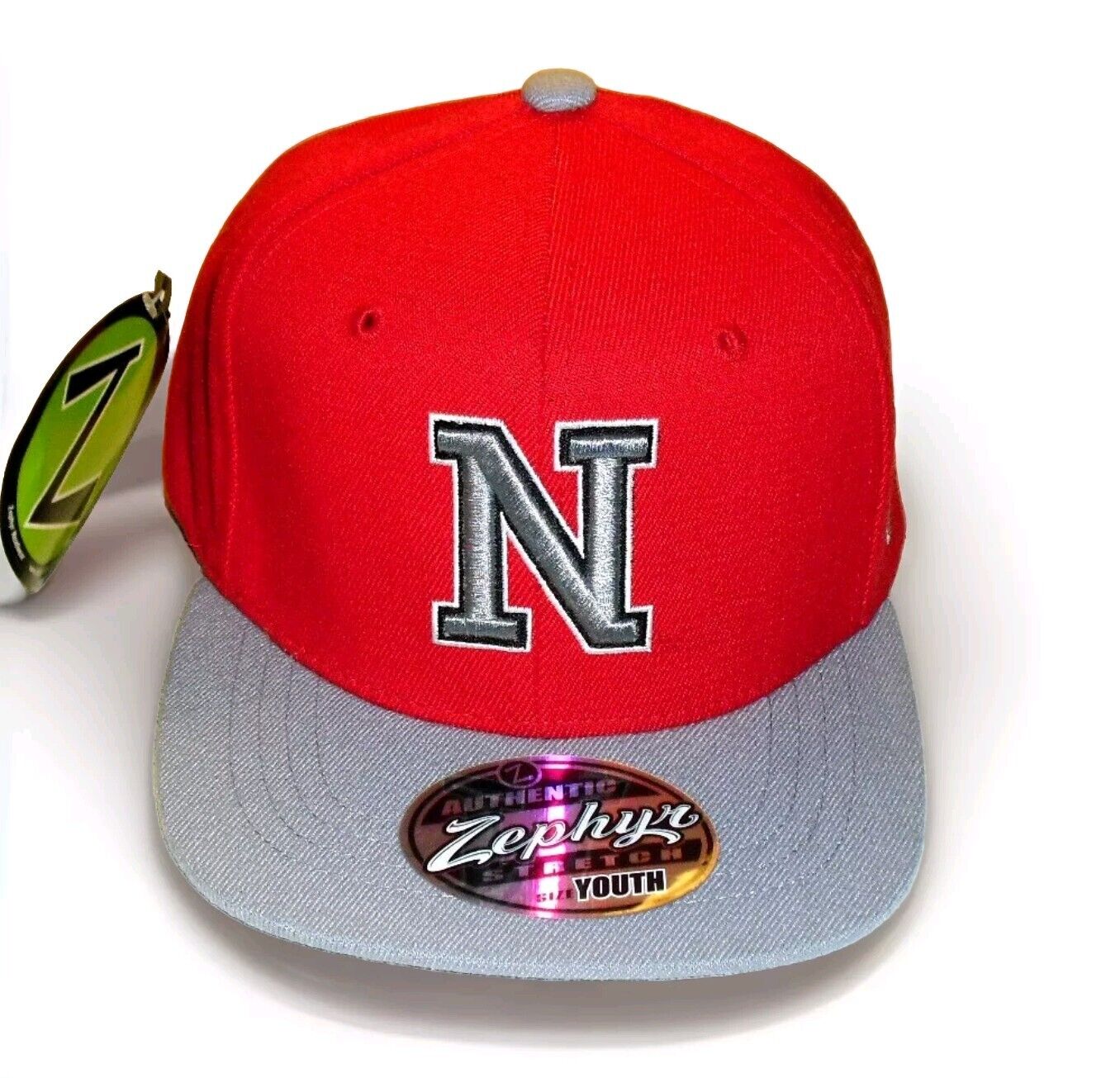 Nebraska Huskers Kids Youth Boys Zephyr Stretch Fit hat cap Red Grey New Ncaa