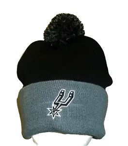 San Antonio Spurs Mens Adult Cuffed Cuff Beanie Pom Winter Hat Cap New Tags Nba