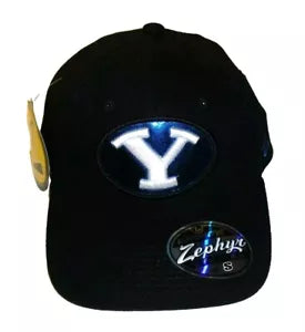 Byu Cougars Zephyr Mens Black Stretch Fit One Fit hat sz. Small New Ncaa
