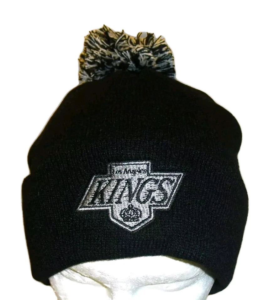 Los Angeles Kings Zephyr Mens Black Cuffed Beanie Pom Winter Hat Cap New Nhl