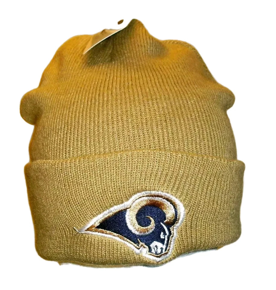 Los Angeles Rams Gold Color Mens Adult Cuff Beanie Winter Hat Cap New Nfl
