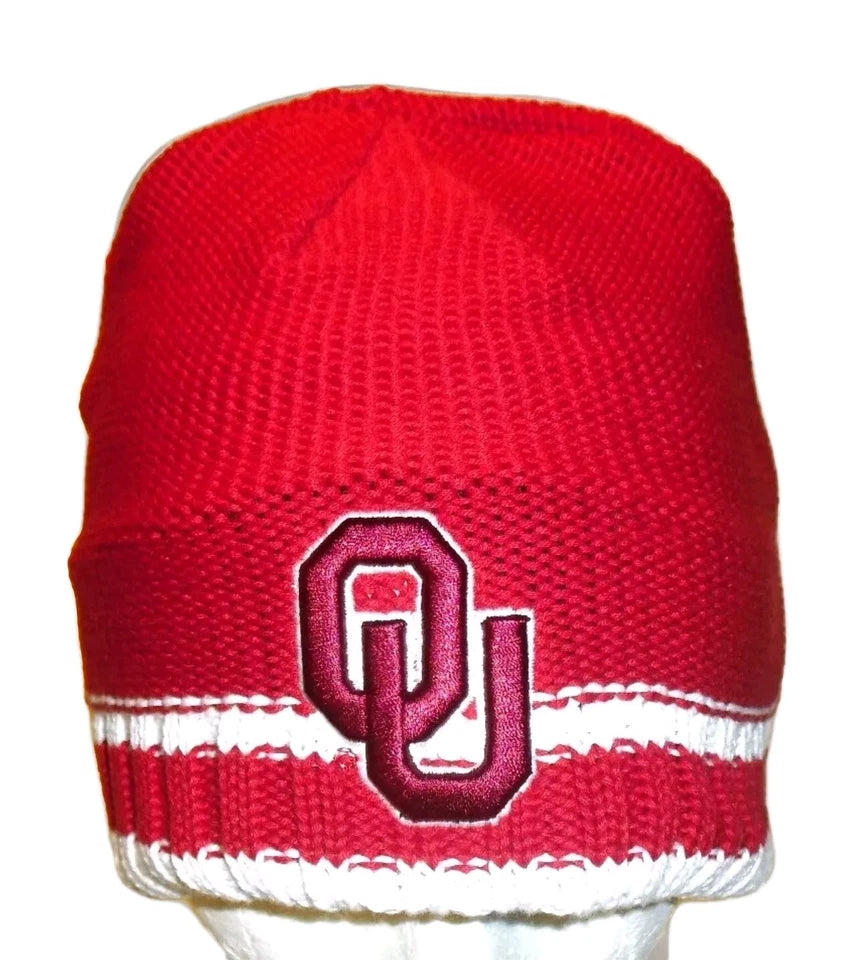 Oklahoma Sooners University Mens Adult Winter Hat Beanie cap New Front Back Logo