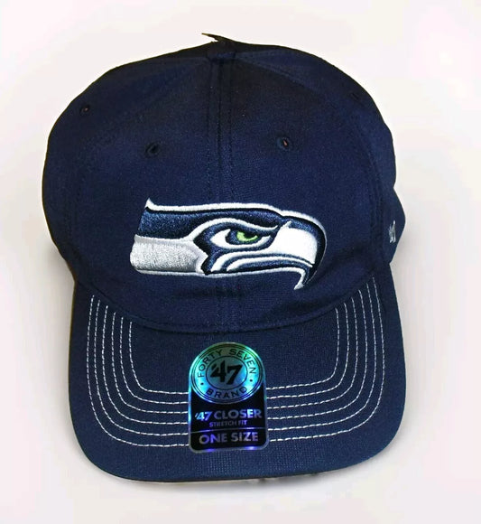 Seattle Seahawks 47 Brand Closer Style Mens Stretch Fit One Fit hat cap New Nfl