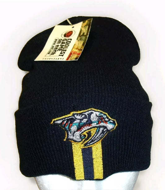 Nashville Predators Vintage 90s Original Cuffed Cuff Beanie Winter Hat New Nhl