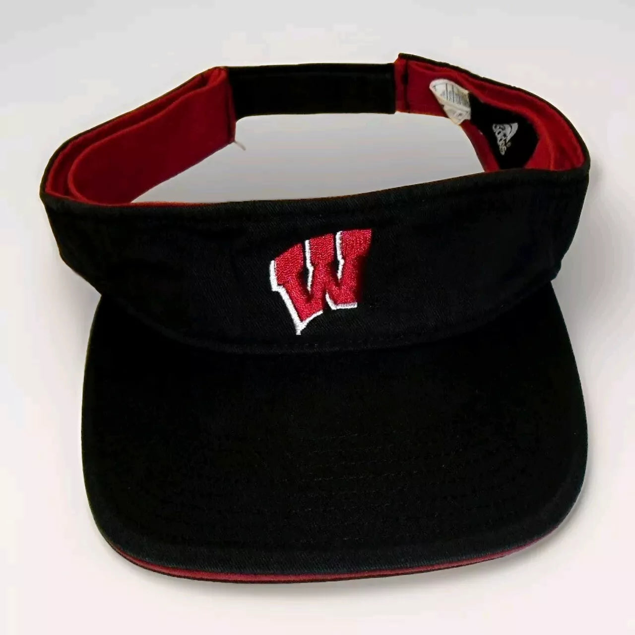 Wisconsin Badgers Mens Adidas Black Visor hat Cap Ncaa New