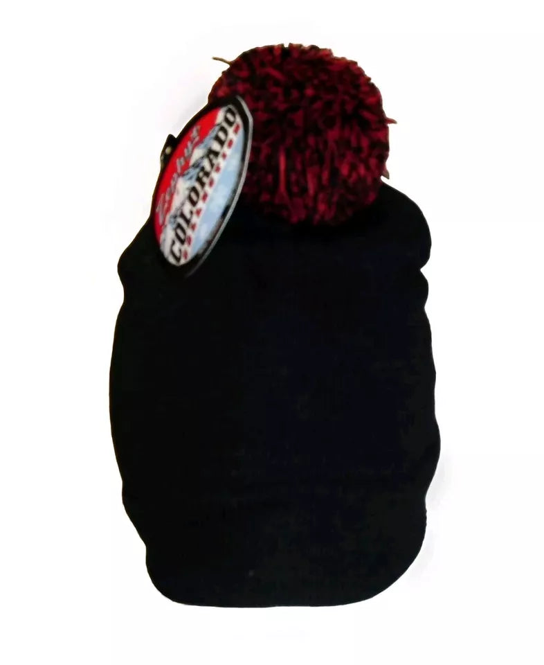 Wisconsin Badgers University Mens Zephyr Black Winter Pom Beanie Hat Cap New Tag